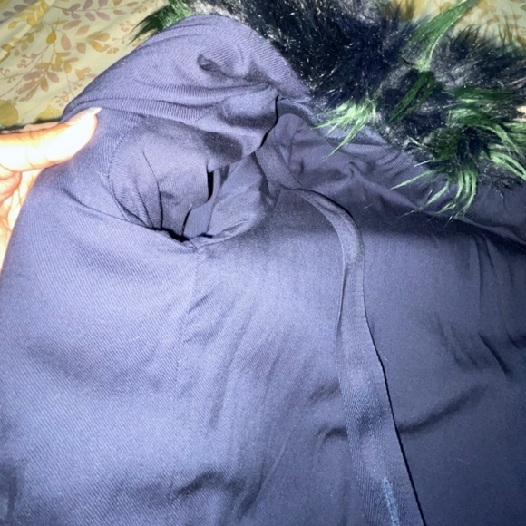 ZADIG & VOLTAIRE Louisy Harlequin Faux Fur Coat Marine Blue/Green Size S - Picture 8 of 12